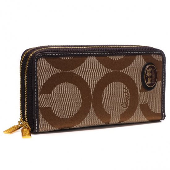 Coach Big Logo Large Camel Wallets AXV | Women